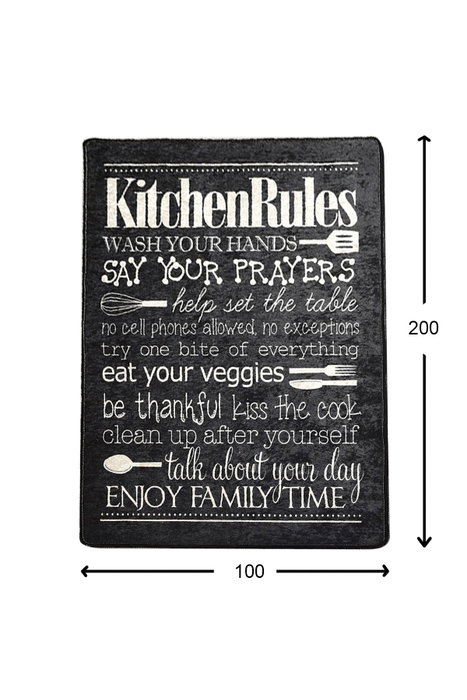 Conceptum Alfombra de Pasillo Kitchen Black Multicolor 100 x 200 cm Conceptum Alfombra de Pasillo Kitchen Black Multicolor 100 x 200 cm